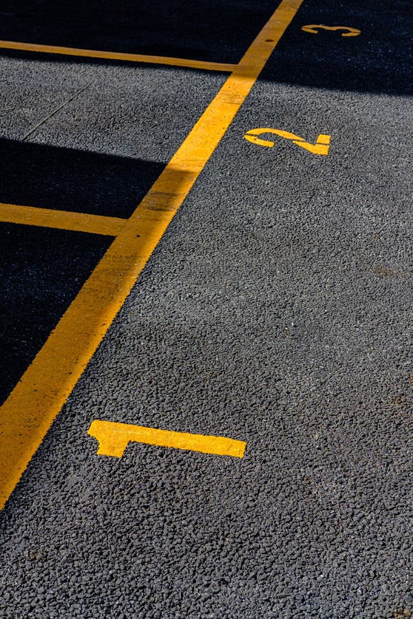 No Parking Yellow Cross Zone Top View. Yellow Box Junction Stock Photo