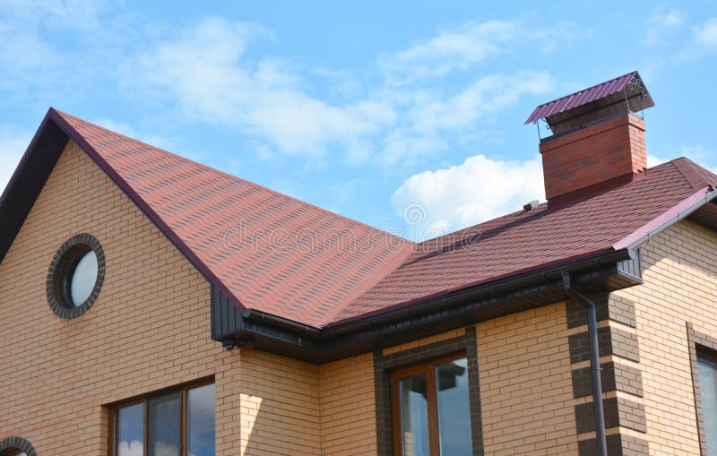 Asphalt shingles house roofing construction, repair. Problem Areas for House asphalt shingles Corner Roofing Construction. Waterproofing stock photography Asphalt shingles house roofing construction, repair. Problem Areas for House asphalt shingles Corner Roofing Construction. Waterproofing stock photography