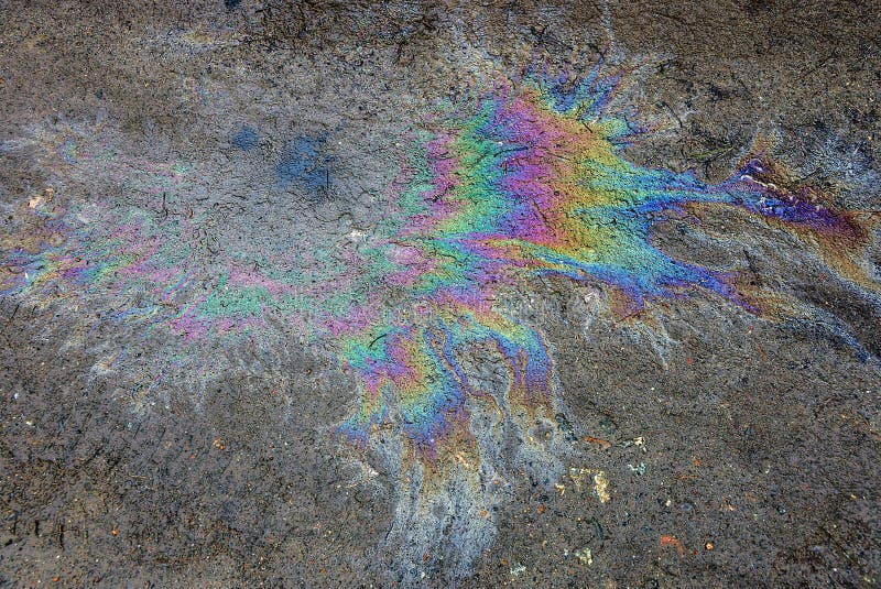 Oil stain on pavement stock image. Image of mobile ...