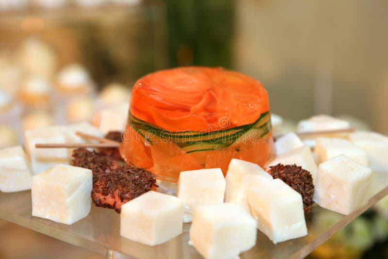 Aspic with carrot royalty free stock photography