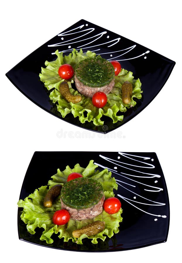 Aspic Meat Jelle Over White Stock Photo Image of gelatin, lunch 26758700