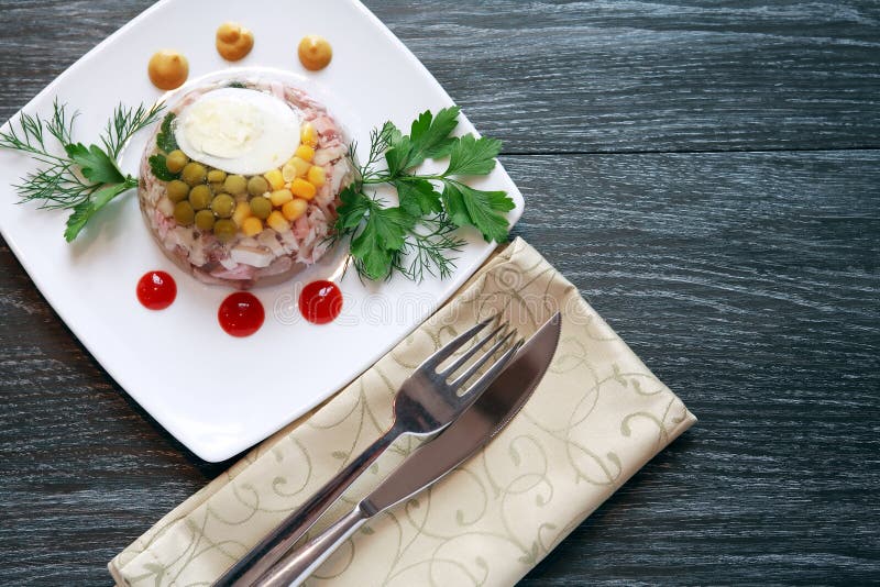Aspic On Table royalty free stock images