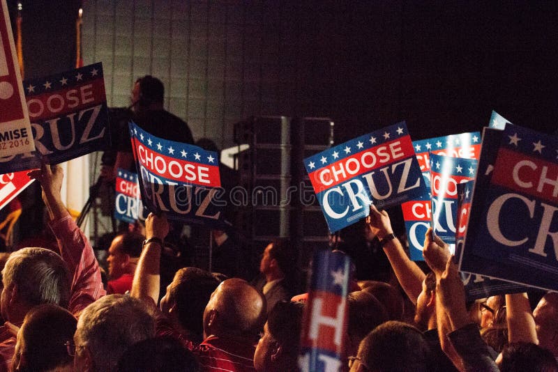 Aspirante a presidente Ted Cruz Supporters fotos de archivo libres de regalías Aspirante a presidente Ted Cruz Supporters fotos de archivo libres de regalías
