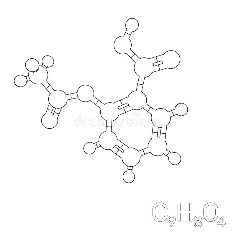 Aspirin molecule stock vector. Illustration of chemistry 29406923