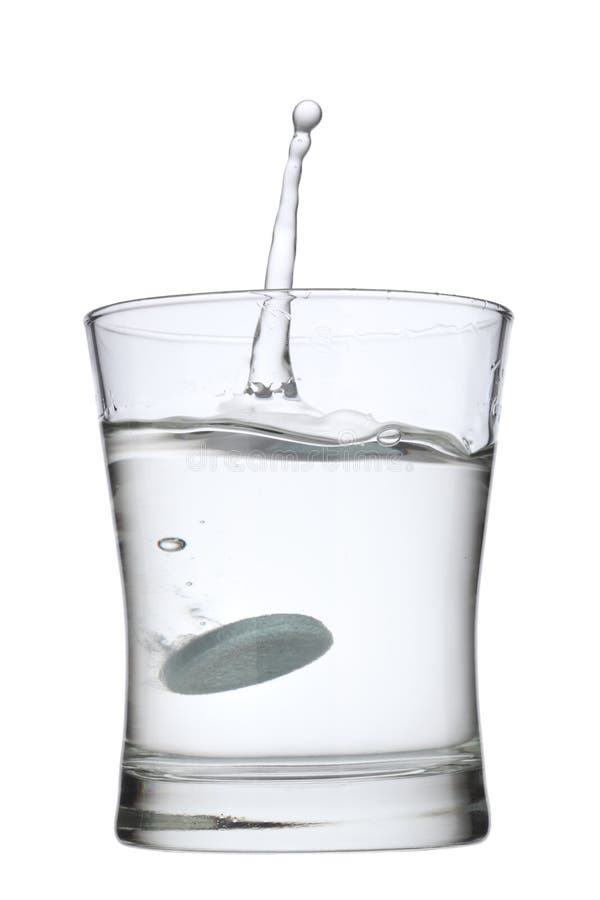 Aspirin in water splash