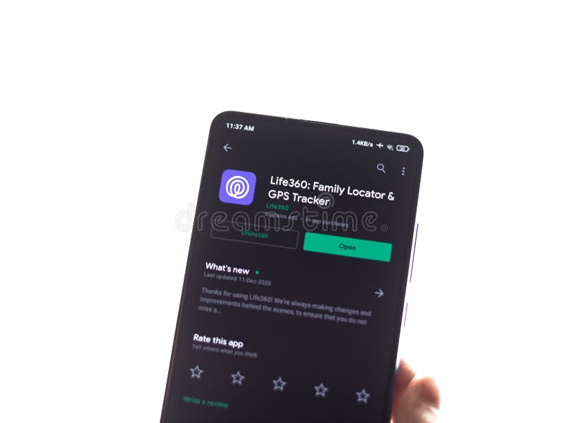 Assam india 31 gennaio 2021 : logo life360 sull'immagine dello schermo del telefono. immagini stock libere da diritti