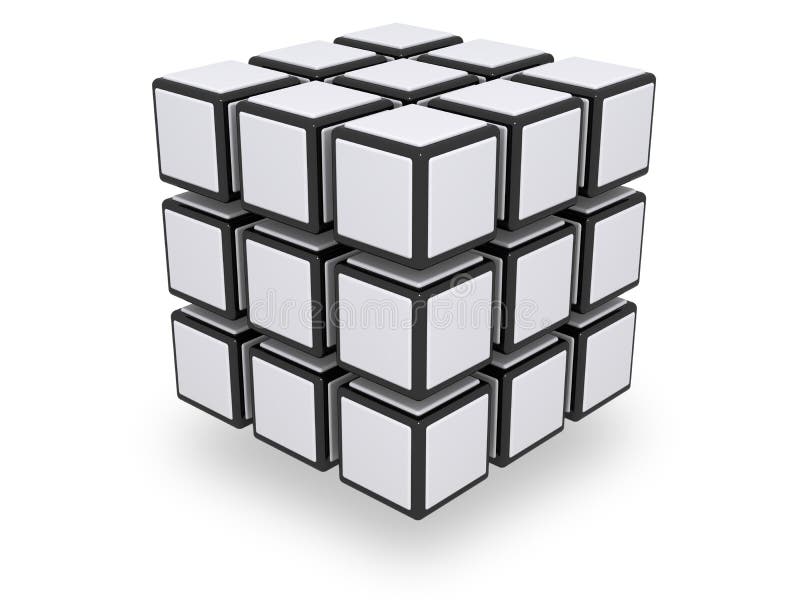 Assembled 3x3 cube editorial photography. Illustration of group - 19200882