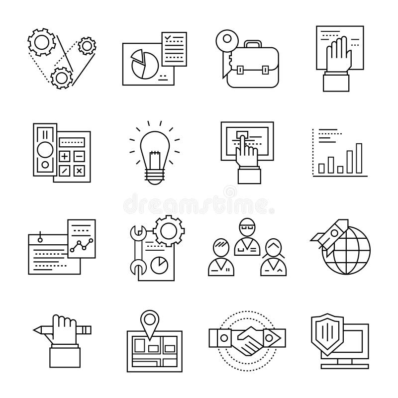 Assembly Line Icon Set royalty free illustration