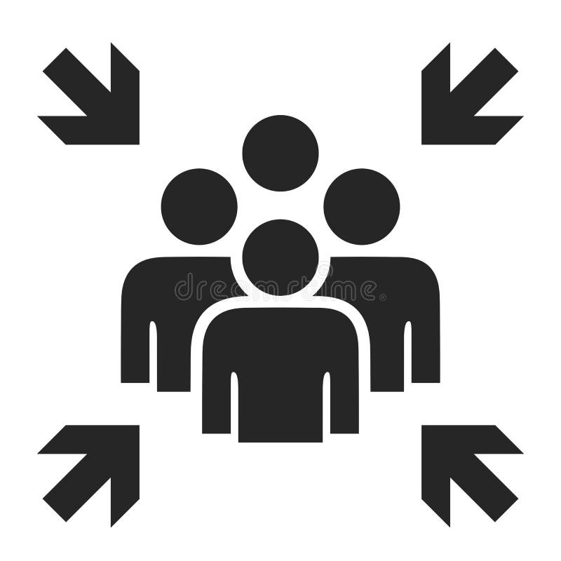 Assembly point vector icon, meeting place sign stock illustration