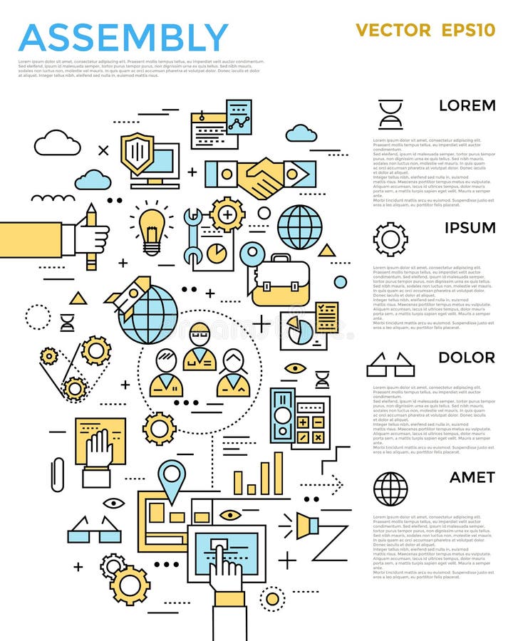 Assembly Vertical Infographic royalty free illustration