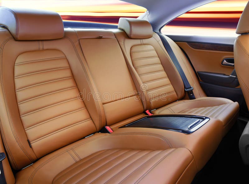 Back passenger seats in modern luxury comfortable car. Back passenger seats in modern luxury comfortable car