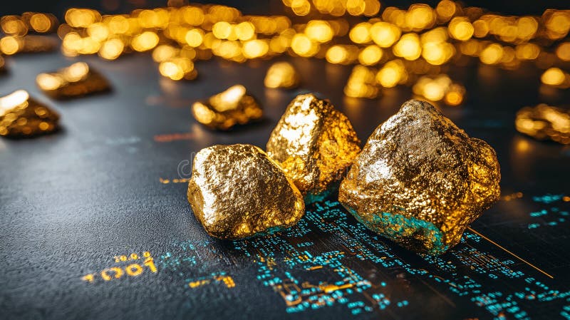 Assessing market risks in gold investment strategies for navigating uncertainties and maximizing returns stock illustration