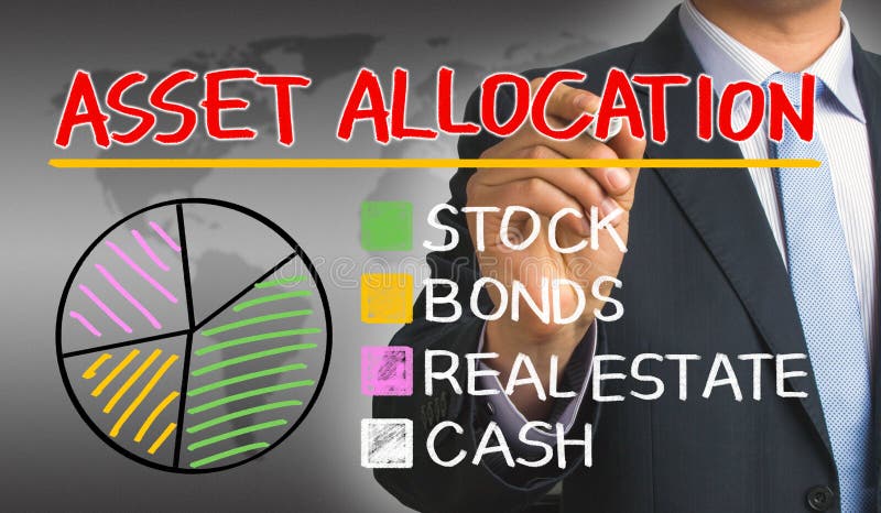 Asset allocation concept graph royalty free illustration