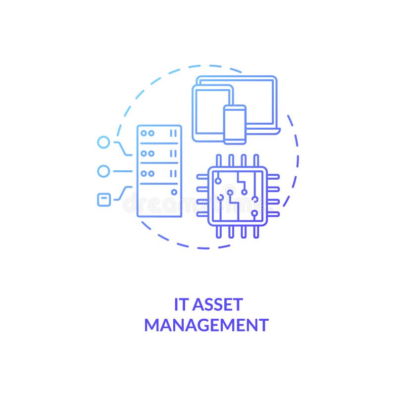 IT asset management concept icon stock illustration