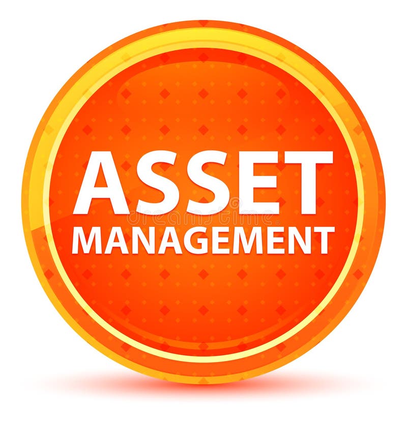 Asset Management Natural Orange Round Button Stock Illustration