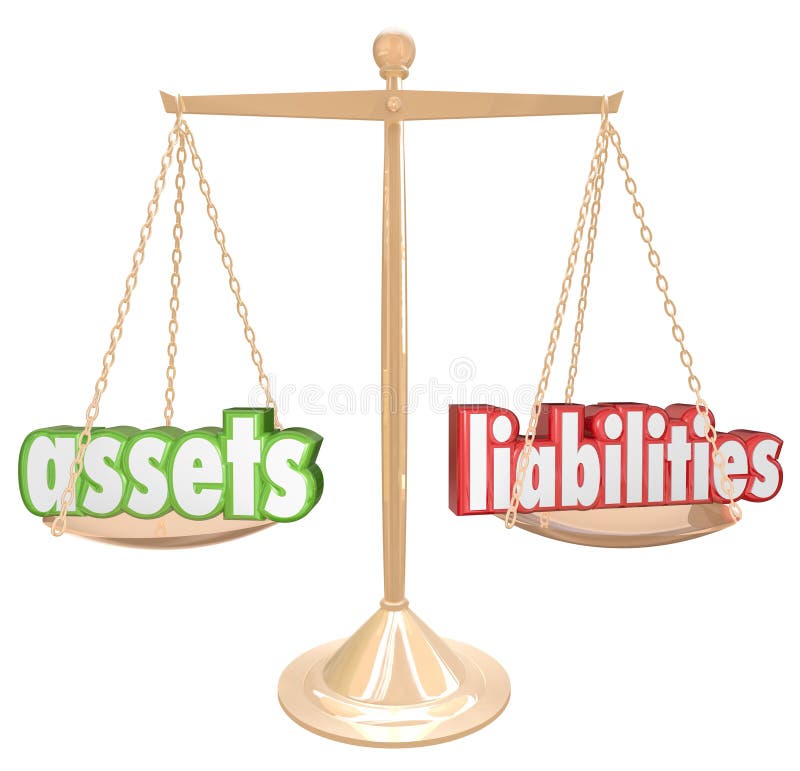 Assets Vs Liabilities Words Scale Comparing Value Wealth Account Stock ...