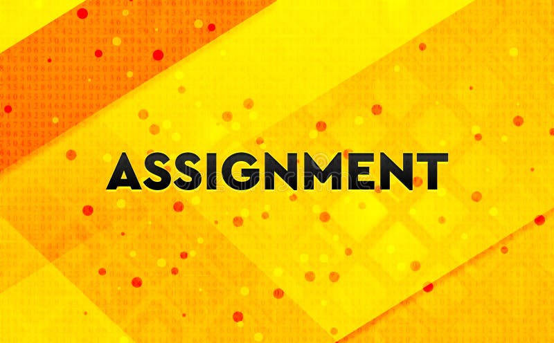 Assignment Abstract Digital Banner Yellow Background Stock Illustration -  Illustration of work, stint: 154763445