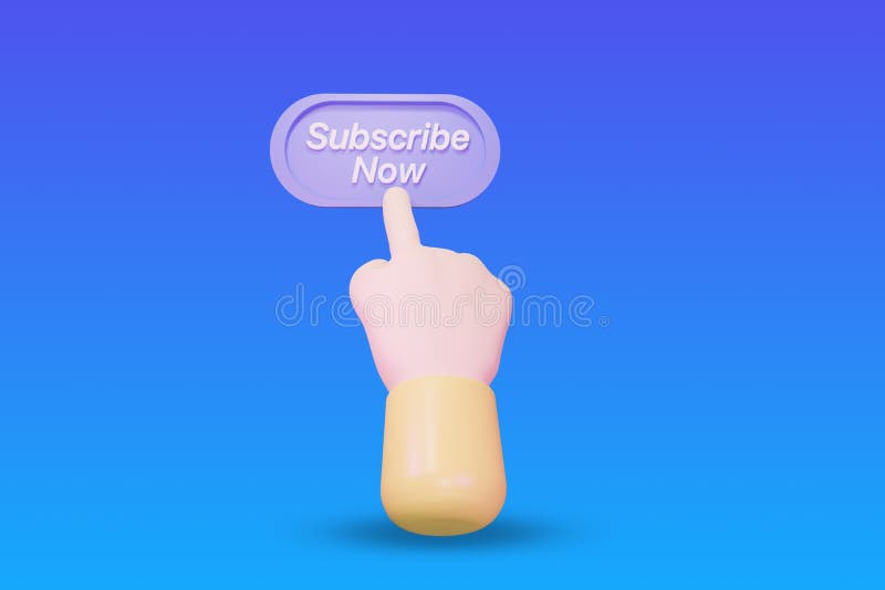 Assinar agora renderização 3d manual ilustração do vetor