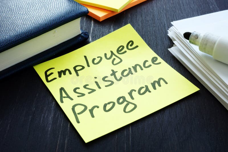 Assinatura e pilha de documentos do programa de assistência aos trabalhadores fotografia de stock Assinatura e pilha de documentos do programa de assistência aos trabalhadores fotografia de stock