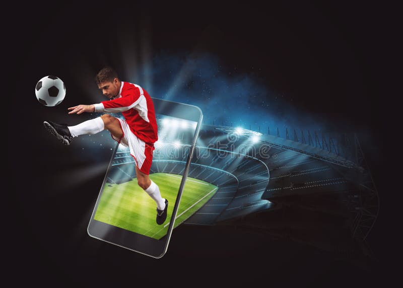 Vetores de Futebol Móvel Jogo De Apostas Desportivas Online Jogo De Futebol  Online Com Aplicativo Móvel Ao Vivo Campo De Futebol Na Tela Do Smartphone  E Na Bola Venda De Bilhetes Online