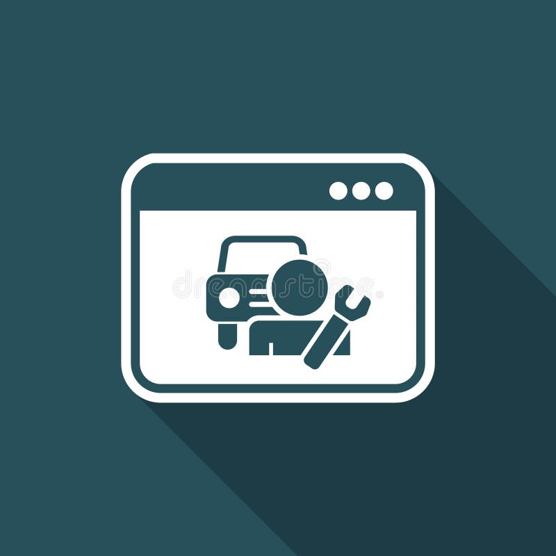 Assistance car application or website - Vector flat icon vector illustration