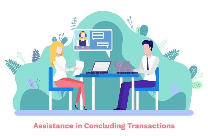 Assistance in Concluding Transactions Meeting stock illustration Assistance in Concluding Transactions Meeting stock illustration
