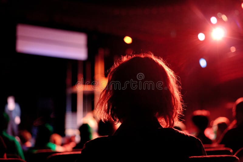 Public du cinéma photographie stock