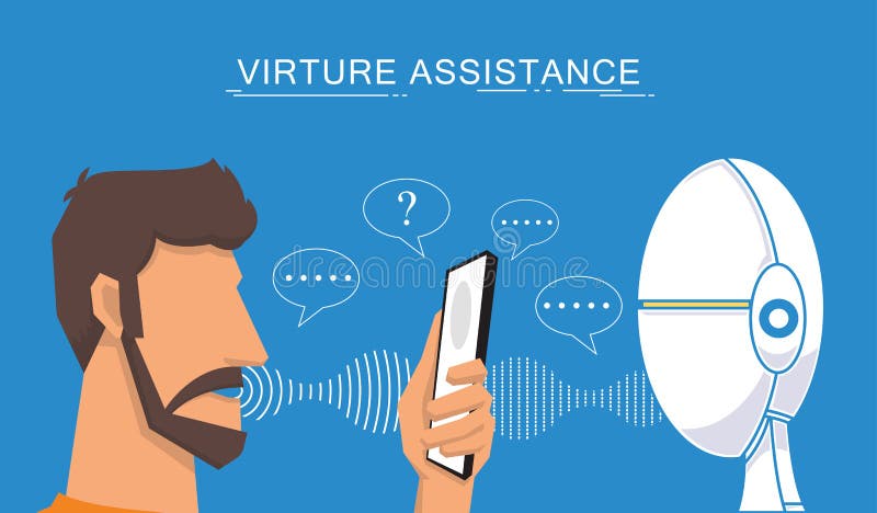 Assistant et illustration virtuels de vecteur de reconnaissance vocale illustration libre de droits Assistant et illustration virtuels de vecteur de reconnaissance vocale illustration libre de droits