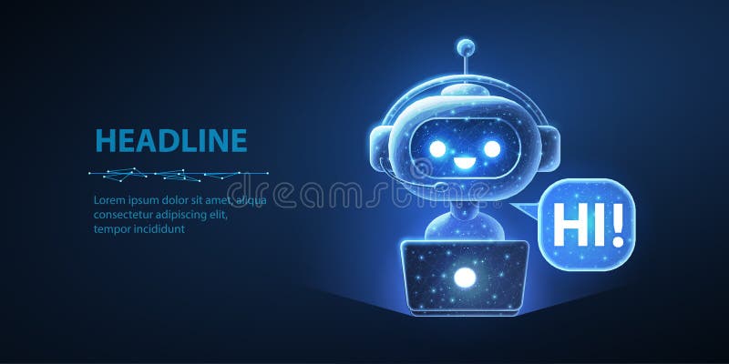 Assistant robot numérique abstrait. Service virtuel Chatbot AI support client. illustration libre de droits