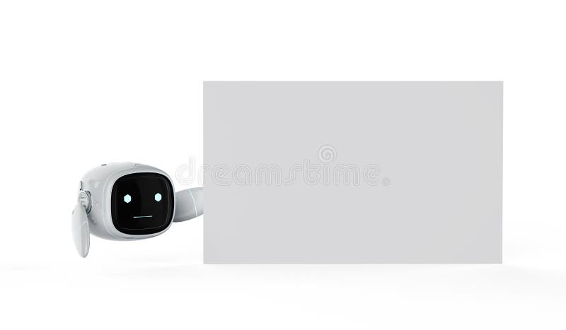 Assistente di un robot di intelligenza artificiale con spazio bianco vuoto illustrazione di stock