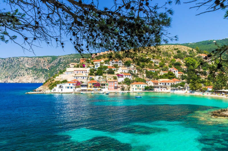 Asso sull'isola di Kefalonia in Grecia fotografia stock Asso sull'isola di Kefalonia in Grecia fotografia stock