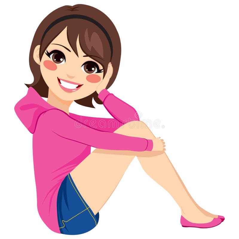 Assoalho de assento da mulher ilustração stock Assoalho de assento da mulher ilustração stock
