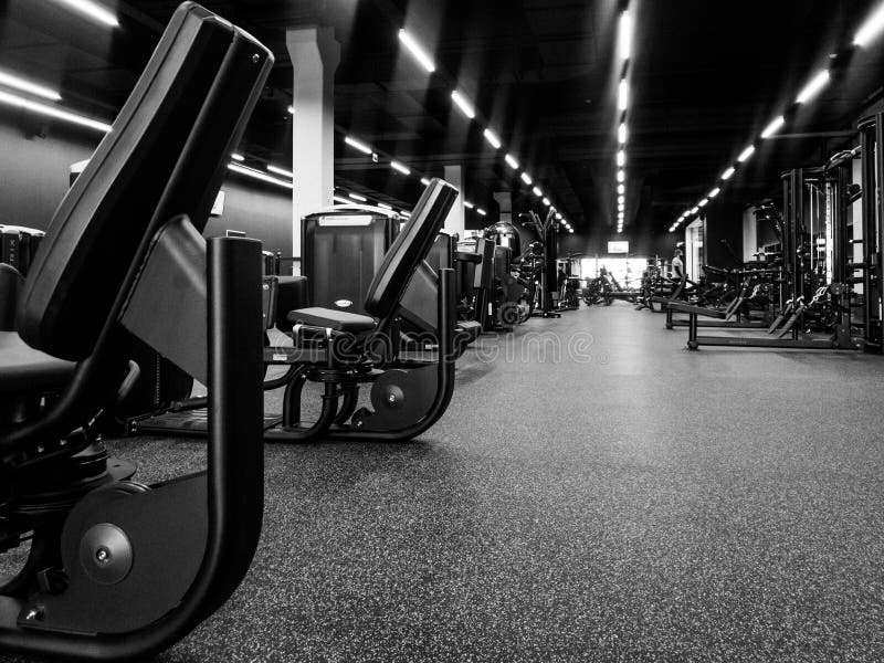 Assoalho de um gym em um clube de esporte novo fotos de stock Assoalho de um gym em um clube de esporte novo fotos de stock