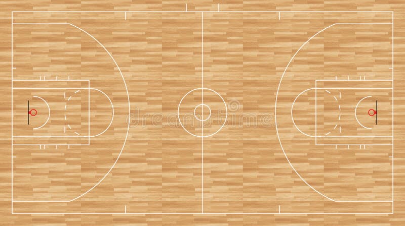 Assoalho do basquetebol - nba regulamentar ilustração stock Assoalho do basquetebol - nba regulamentar ilustração stock