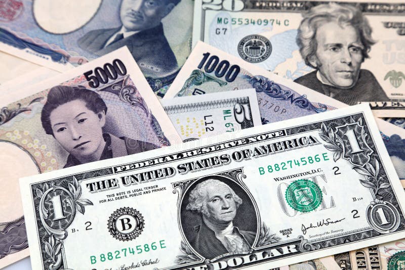Assorted American and Yen Banknotes Stock Photo Image of asia, funds