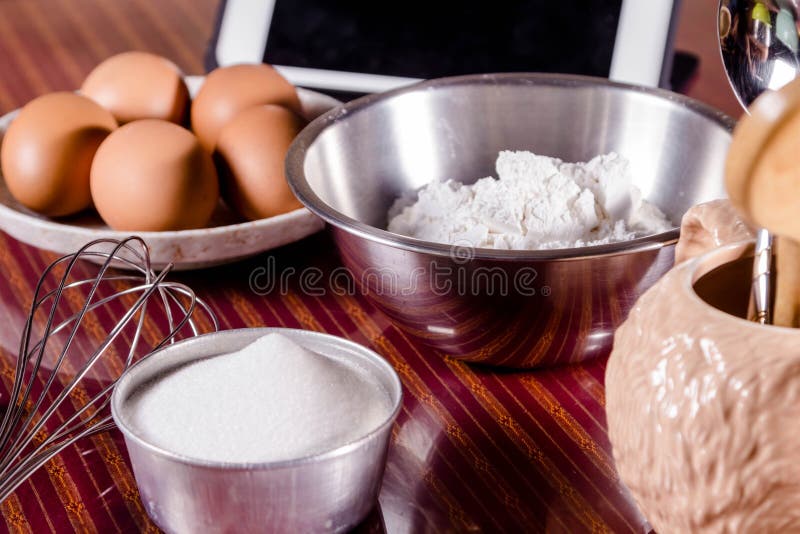 Assorted baking utensils stock photo. Image of counter 70420036
