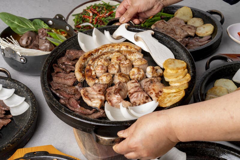 Assorted Beef Giblets Grilled Beef Intestines Stock Image Image of
