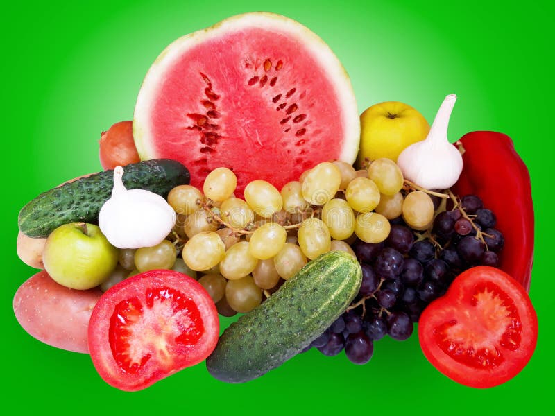 Assorted of bio and fresh fruits and vegetables