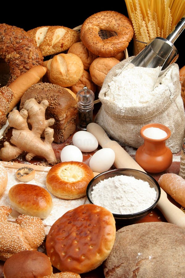 Assorted Bread and Ingredients Stock Photo Image of loaf, creamy 3427340