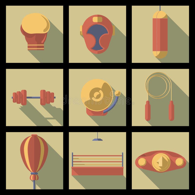 Assorted Cartooned Fitness Icons