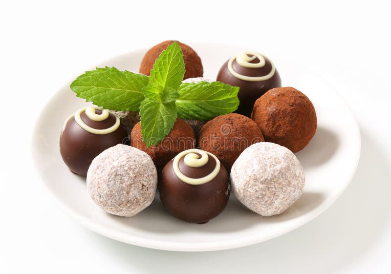 Assorted Chocolate Truffles Stock Photo Image of white, dessert 47446426
