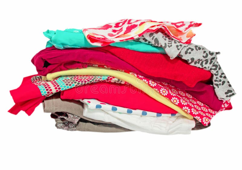 Stack of clothes stock image. Image of fabric, material - 19997371