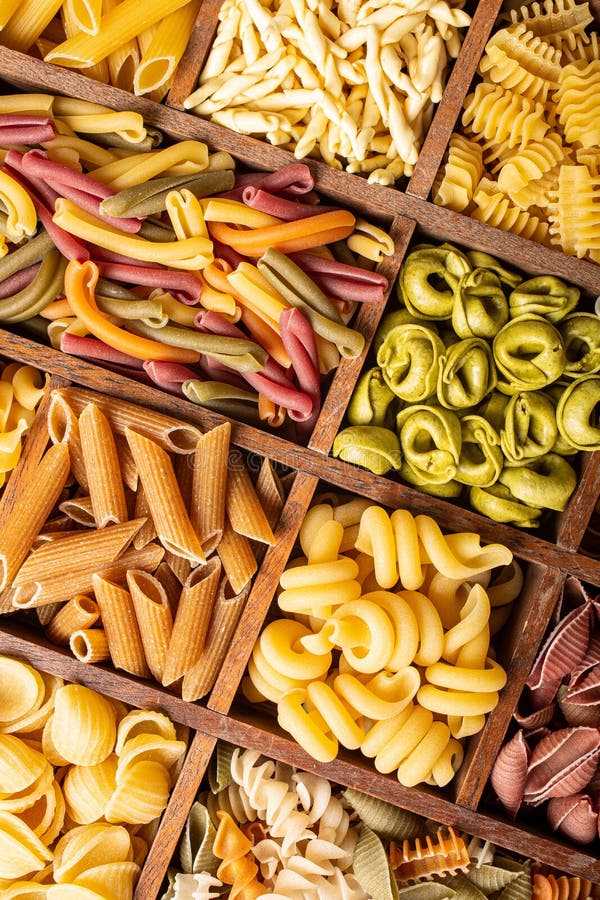 Assorted Colorful Italian Pasta Stock Photo - Image of noodles ...