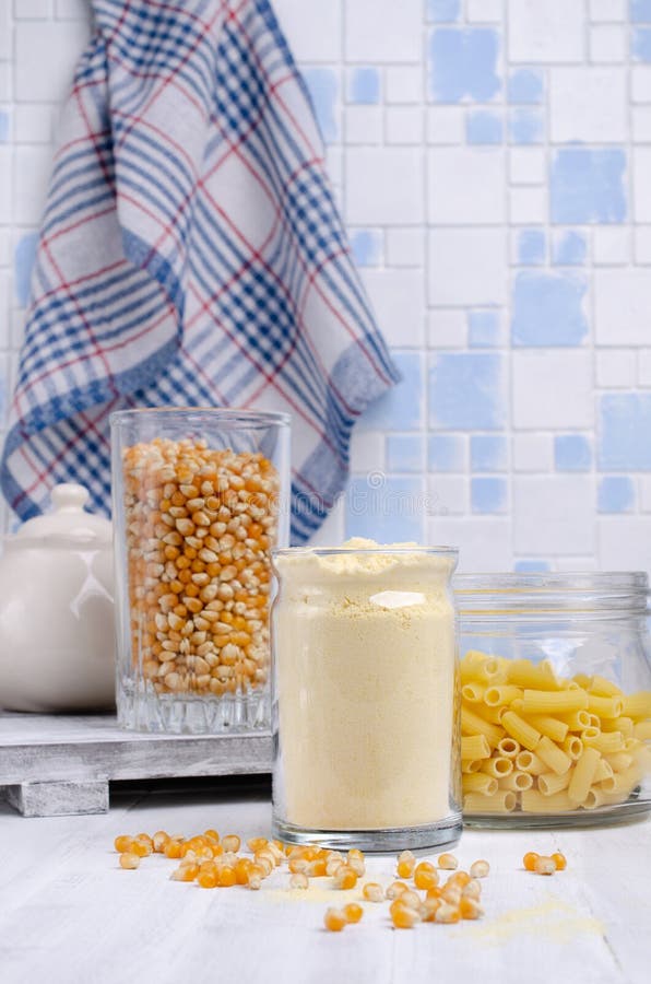 Assorted Corn Products in a Glass Jar Stock Photo Image of