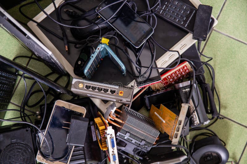 Assorted Electronic Products E-waste Stock Image - Image of pollution ...