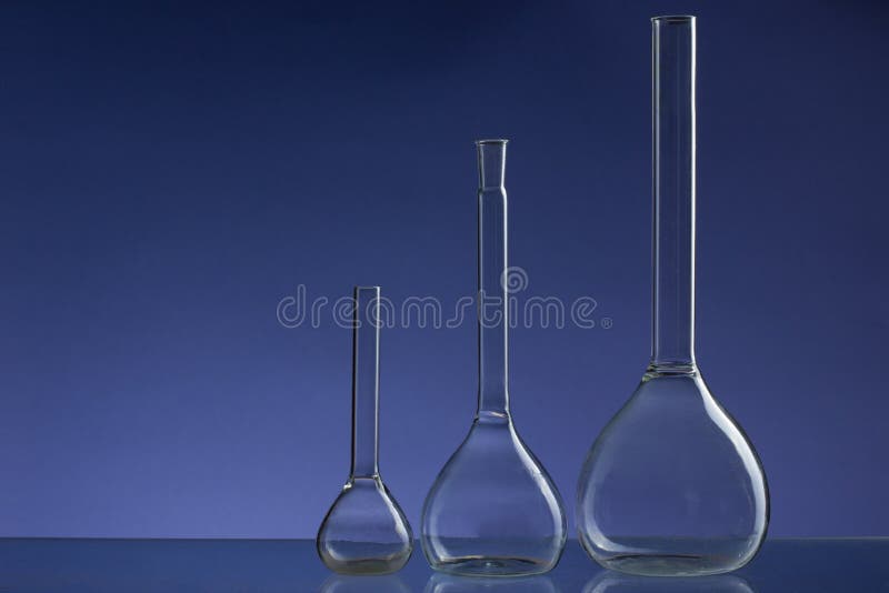 Assorted Empty Laboratory Glassware, Testtubes. Green Tone Medical