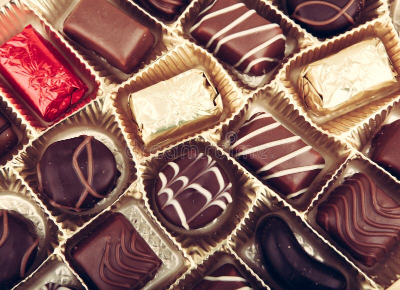 Assorted Fine Chocolates stock photo. Image of food, caramel 36695332