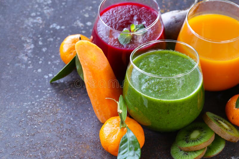 Assorted Fresh Juices from Fruits Vegetables Stock Image Image of