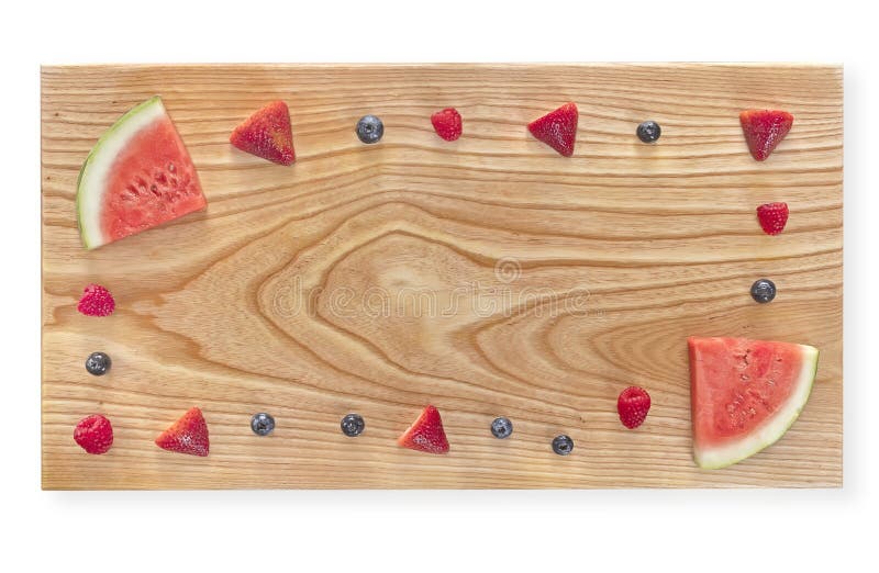 Assorted Fruit Border on a Cutting Board Stock Photo Image of