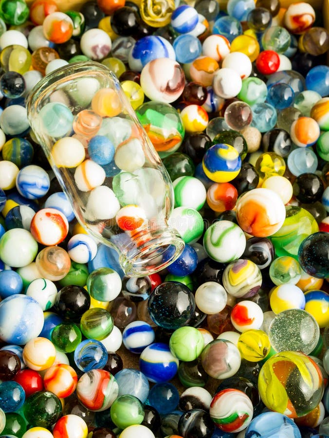 Marbles in Glass Jar stock image. Image of cutout, still 5958761